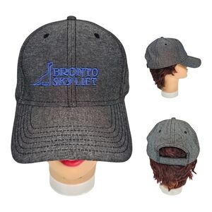 BRONTO SKYLIFT Embroidery Strapback Hat Baseball Cap Adjustable‎ Gray x Blue